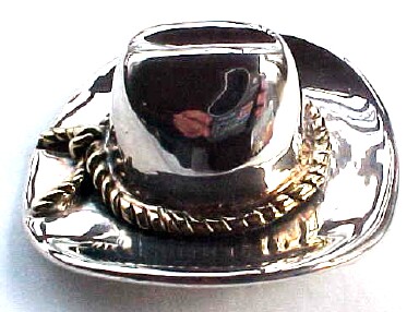 SJ72 sterling 3D cowboy hat pin